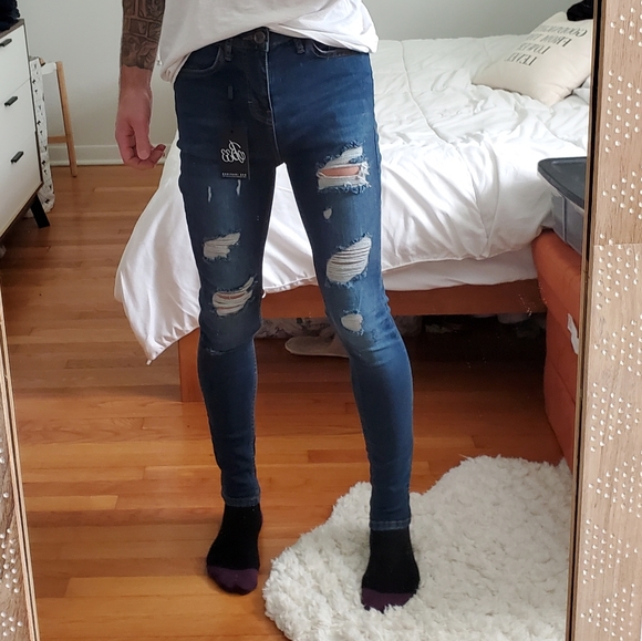 Bee Inspired spray on skinny jeans 28/32 - Picture 2 of 12